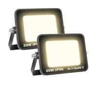 Willpower 2pcs Outdoor LED Floodlights 10W 1000LM LED Security Lights IP66 Waterproof 175V-265V Daylight Warm White 3000K Wall Light for Garden Garage Back Door Yard Lawn Court Patio
