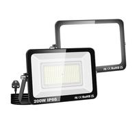 Willpower 2PCS Outdoor LED Floodlights 200W 20000LM, Flood Lights with Plug, LED Security Lights 6000K Cold White Job Site Work Lamp IP66 Waterproof for Garden Garage Yard Lawn Court Workshop Patio