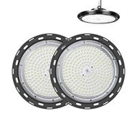 Willpower 2pcs UFO LED High Bay Light 150W 15000lm (Eqv.600W MH/HPS) Garage Ceiling Lights 6000K White Led Work Shop Light IP65 Commercial Area Lighting Fixture for Gym Factory Warehouse Workshop Barn
