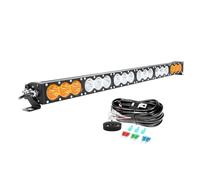 Willpower 33 Inch 180W LED Light Bar 12V 24V Single Row LED Work Fog Lamps IP67 Flood Spot Offroad Driving Lights for 4X4 Truck Car ATV SUV Vehicle Boat, with Wire Harness, Amber White Combo