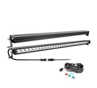 Willpower 33 Inch 90W LED Light Bar 12V 24V for Truck Car Van 4X4 Offroad | 9000LM Single Row Fog Lamp, 6000K White, With 12V Wire Harness, Spot Beam, IP67 Waterproof, for Boat Tractor Vehicle