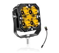 Willpower 4.3" 30W 3000LM LED Work Light With DT Connector, Square Off Road Driving Lights 12V 24V Fog Lamps for Car Vehicle Truck 4x4 Boat Tractor, 3500K Yellow, Waterproof Headlight, Spot Beam