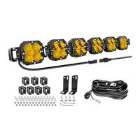 Willpower 40" 180W 18000LM LED Work Light Bar with 12V DT Wire Harness, Square Off Road Driving Lights Fog Lamp for Car Truck Boat Tractor 4x4, 3500K Yellow, Waterproof Headlight, Flood Spot Combo