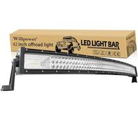 Willpower 42 inch Curved LED Light Bar 540W Spot Flood Combo Triple Row Led Off road Driving Fog Lights with Mounting Bracket for Car Tractor Truck ATV SUV Boat