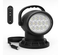 Willpower 50W 360 Degrees Rotating Remote Control LED Searchlight Work Light 12-24V Spot for Off road SUV ATV Trucks Boats Home Farm Field Protection Emergency Lighting Garden and more