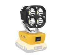 Willpower Cordless LED Work Light for Dewalt 18V/20V Battery, 4'' 40W LED Floodlight for Outdoor and Job Site Camping Garage Lighting, Low Voltag Protection, USB & Type-C Charging Port (No Battery)