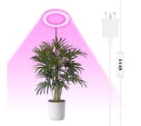 Willpower LED Grow Lights for Indoor Plants Full Spectrum Growing Lamps, Auto Timer 3/9/12H, 10 Dimmable Levels, Height Adjustable for Large Plants, Diameter 6.3" Halo