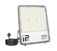 Willpower Outdoor LED Floodlights 300W 30000LM, LED Security Lights 6000K Cold White LED Work Light IP66 Waterproof for Garden Garage Yard Lawn Court Workshop Patio, 1.5 M Wire with UK Plug