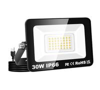 Willpower Outdoor LED Floodlights 30W 3000LM, Flood Lights with Plug, LED Security Lights 3000K Warm White Job Site Work Lamp IP66 Waterproof for Garden Garage Yard Lawn Court Workshop Patio