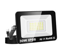 Willpower Outdoor LED Floodlights 30W 3000LM, Flood Lights with Plug, LED Security Lights 6000K Cold White Job Site Work Lamp IP66 Waterproof for Garden Garage Yard Lawn Court Workshop Patio