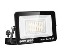 Willpower Outdoor LED Floodlights 50W 5000LM, Flood Lights with Plug, LED Security Lights 3000K Warm White Job Site Work Lamp IP66 Waterproof for Garden Garage Yard Lawn Court Workshop Patio