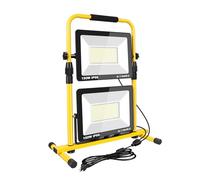 Willpower Portable Stand LED Work Light, 2X 150W 30000LM Floodlights Folding Job Site Security Lights for Camping Workshop Garage Garden Outdoor Lighting, 5M Wire with Plug, IP65, 6000K White