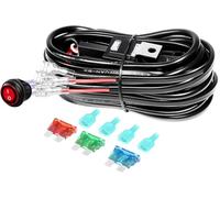 Willpower Strobe Wiring LED Light Bar Wire Harness with Relay and Switch 12V 40A for Work Light 1 Piece or Work Light 2 Pieces