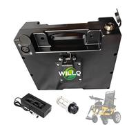 WILLQ 24V 7AH 12AH 20AH 26AH Lithium Battery Pack 24 Volts Replacement Electric Wheelchair Battery with Buckle and GX20 Plug for 0-650W Motor,24V12Ah