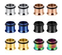 WillTen 12PCS Ear Plug Tunnel Stainless Steel, Ear Stretching Kit 20mm, Body Piercing Expanderd Jewellery for Women