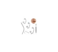 WillTen 18G Horseshoe Nose Ring Septum Piercing Jewelery Silver, Double Gem Nose Ring Horse Shoe 6mm 7mm 8mm with Grabber, Tiny Small Stainless Steel Septum Jewelery for Nostril Labret Daith