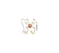 WillTen 20G Horseshoe Nose Ring Septum Piercing Jewelery Gold Pink, Double Gem Nose Ring Horse Shoe 6mm 8mm with Grabber, Tiny Small Stainless Steel Septum Jewelery for Nostril Labret Daith