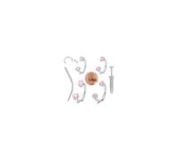 WillTen 20G Horseshoe Nose Ring Septum Piercing Jewelery Silver Pink, Double Gem Nose Ring Horse Shoe 6mm 8mm with Grabber, Tiny Small Stainless Steel Septum Jewelery for Nostril Labret Daith
