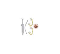 WillTen 2Pcs Horseshoe Nose Ring Septum Piercing Jewellery, 20G Stainless Steel Double Gem Horseshoe Piercing U Shape Half Hoop 6mm 8mm, Gold Tragus Earring Hoops Labret Lip Helix Septum Ring