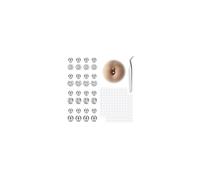 WillTen 32Pcs Fake Belly Button Peircing Stick on Belly Button Studs, Fake Navel Piercing Clip on Navel Stud, Non Pierced Body Jewelry Replacement Ball White CZ for Nose Eyebrow Lip Labret Skin