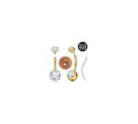 WillTen Titanium Belly Button Bars 10mm Standard Belly Bar, G23 Titanium Internal Thread Navel Button Piercing Rings with Taper, Cubic Zirconia Gold Belly Bar for Healing Sensitive Skin