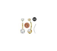 WillTen Titanium Belly Button Bars 12mm Long and Extra Long Belly Bar, G23 Titanium Internal Thread Navel Button Piercing Rings with Taper, Cubic Zirconia Gold Belly Bar for Healing Sensitive Skin