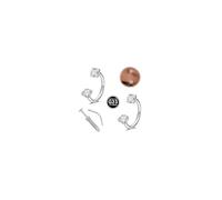 WillTen Titanium Horseshoe Nose Ring Silver Septum Piercing Jewellery, 20G 8mm Implant Grade Titanium Internal Thread Double Gem Horse Shoe Nose Ring Circular Barbell with Piercing Taper and Grabber