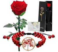 Willuck Eternal Rose with Stem,Real Preserved Rose Gift Box,Forever Red Flower Bouquets for Women,Mum,Wife,Girlfriend,Valentine's Day,Mother's Day,Chirstmas,Birthday,Aniversary Gift