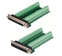 Willwewon 2PCS (1PCS Male 1PCS Female) DB37 Connector D-sub 37-pin Port Terminal Breakout PCB Board,RS232 DB37 Solderless Adapter