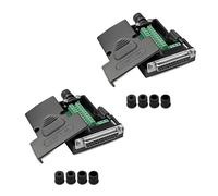 Willwewon 2PCS DB25 Female Solderless Breakout Connector, RS232 D-SUB DB25 Serial to 25Pin Port Terminal Block with Case Long Bolts Tail Pipe