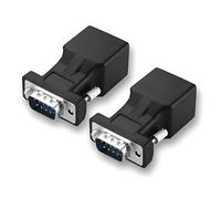 Willwewon 2Pcs DB9 Male to RJ45 Female RS232 Serial to RJ45 Ethernet Adapter, Extend Serial Device Connection with Cat5/Cat6 Cable, for Console Router Switch Configuration