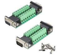 Willwewon 2PCS VGA 3Row 15Pin Male to Female Breakout Board, RS232 D-SUB Serial to 15pin Serial Solderless Port Terminal Gender Changer Connector
