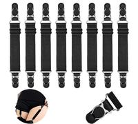 WILLWIN Stocking Clip Elastic Thigh High Suspenders Buckle Garter Socks Belt Fastener Straps Holder Clamps for Sexy Women, Black, 1