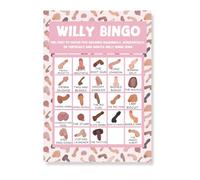 Willy Bingo Party Game, 20 Players, Humours Cards for Hen Party, Bridal Shower, Girls Night