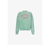 Willy Chavarria Mens Willy Chavarria Community Center Crewneck Cotton-Jersey Sweatshirt Uniform Green S