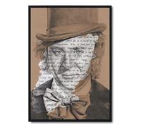 Willy Wonka/Gene Wilder Portrait Drawing with Pure Imagination Lyrics - Signed Limited Edition Giclee Art Print A5 A4 A3 size poster artwork
