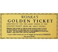 Willy Wonka Golden Ticket Gold Sign Wall Art Charlie Chocolate Factory Aluminum Plaque Christmas Party Home Decoration Gift for Christmas New Year 20x30 CM