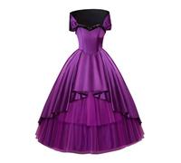 Willyacos Bearded Lady Costume Greatest Showman Cosplay Costume Lettie Lutz Costume Dress Women Adult, Purple, XXL