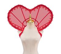 Willyacos Queen Elizabeth Costume Collar Heart Shape Gothic Stand Up Collar Victorian Tudor Queen Dress Accessories, Red, One Size