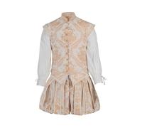Willyacos Renaissance Tudor Costume - Men's Elizabethan Era Prince Tudor King Doublet & Vest with Pumpkin Pants
