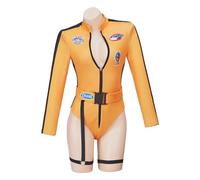 Willyacos The Bride Costume Kill Bill Cosplay Costume Yellow Jumpsuit Bodysuit Women Adult Sexy Beatrix Kiddo Costume Outfit, Yellow, Medium