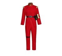 Willyacos V Tv Series Costume V Visitors Costume Security Officer Uniform Military Costume Jacket Pants Clothes Red Suit (S, Red)