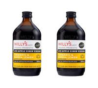Willy's ACV Organic Live Probiotic Apple Cider Vinegar with Mother for Gut Health - Fresh Turmeric, Honey & Black Pepper (1 x 500ml), white (Pack of
