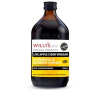 Willy's Live Eureka Apple Cider Vinegar with Turmeric & Honey 500ml | Raw, Organic & Unpasteurised with The Mother | Fermented Live Culture | Perfect for Sparkling Summer Drinks, Dressings & Marinades