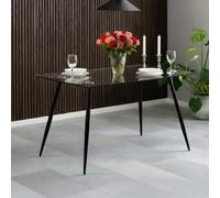 Wilma Dining Table - 4 Seater - 140cm - Glass Top and Black
