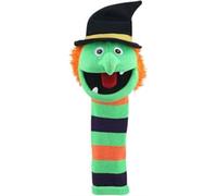 The Puppet Company Wilma ECO Sockette Hand Puppet - Eco-Friendly Witch Puppet with Orange Hair & Squeaky Tongue - Interactive Magical Toy for Kids & Adults - 38cm