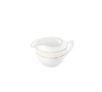 Wilmax - Porcelain Milk Jug with Gold Pattern - 280 ml - White - Milk Jug - Coffee Service for Milk Coffee Tea - with Pourer - Sauce Jug - Gravy Boat