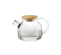 Wilmax Thermo Glass Tea Pot With Bamboo Lid And Removable stainless steel Spring Infuser (32 Fl Oz)|Open Stove Safe