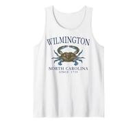 Wilmington North Carolina Crab Since 1739 Navy Blue Letters Tank Top