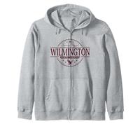 Wilmington North Carolina - Wilmington NC Label Zip Hoodie